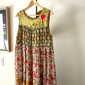 Floral Dress by Tanvi Kedia size M with embroidery. Originally $300+.